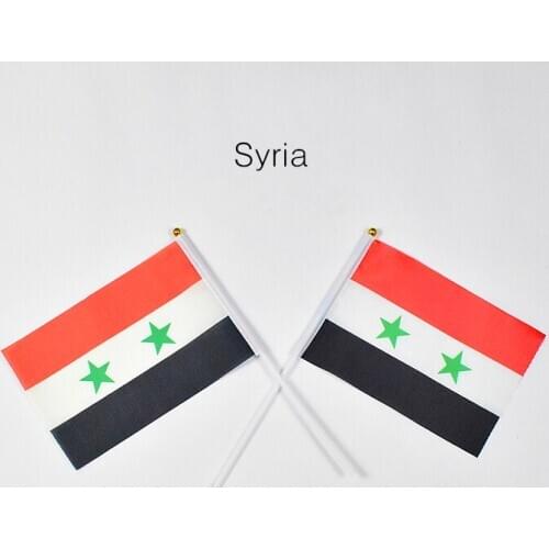 Syria flag Banner 14*21cm hand waving National flag Home Decoration flag banner