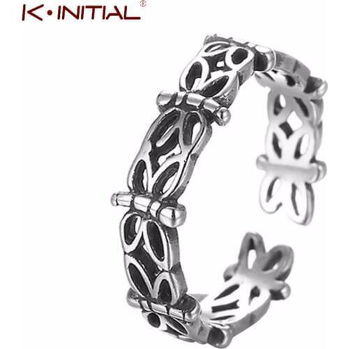 Kinitial Antique Butterflies Stackable Ring Resizable Toe Foot Ring For Women Body Wrap Punk Geometric Statement Jewelry