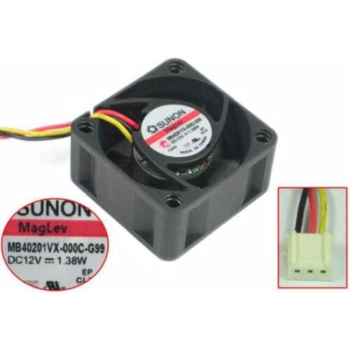 Sunon MB40201VX-000C-G99 DC 12V 1.38W 40x40x20mm Server Cooling Fan