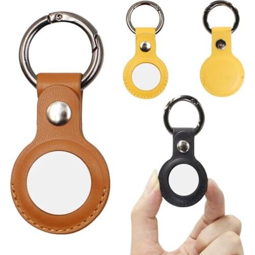 Protection Case For AirTags 2021 PU Leather Keychain Location Tracker Protector Anti-scratch Cover Air Tag Tracker Accessorie