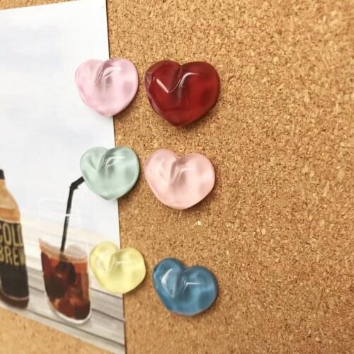 6PCS Heart Push Pin Love Shaped Thumb Tack Board Cork Photo Wall Thumbtacks Decoration DIY PushPins Office School Supplies