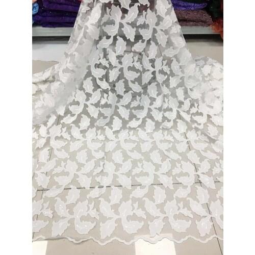 African Lace Fabric 2020 French Net Lace Fabric Embroidered Nigerian Tulle Lace Fabric With Stones For Wedding 5yards