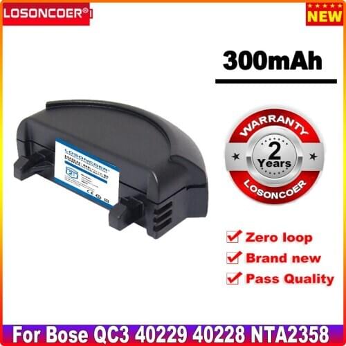 LOSONCOER 300mAh 40228 40229 NTA2358 Battery for Bose QuietComfort 3 Earphone QC3 Batteries