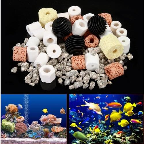 500g/1000g Fish tank aquarium filter material ceramic ring glass ring biochemical bateria house filter media Fish Tank Bacteria