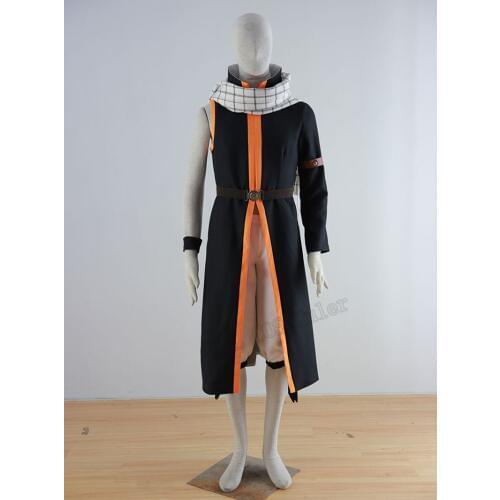 Free Shipping New version Fairy Tail Natsu Dragneel Cosplay Costume Any Sizes Free Scarf