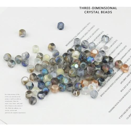 6mm austria beads ground glass beads faceted shining colorful Spacer crystal beads for jewelry making sewing sjz5