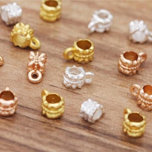 REGELIN 4.5*10mm 100pcs/lot kc gold/silver/gold Color Flower Spacers Beads for Necklace Bracelet DIY Jewelry Making findings