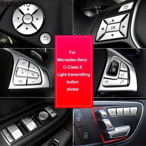 For Benz W176 W205 W212 W204 Steering Wheel Button Switch Trim Cover Sticker For Mercedes Benz A B C E Ml Gl Gla Glk Slk Class