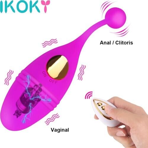 IKOKY Vaginal Tighten Exercise 10 Speed Wireless Remote Vibrator Sex Toys for Women Clitoris Stimulation Wearable Dildo Vibrator