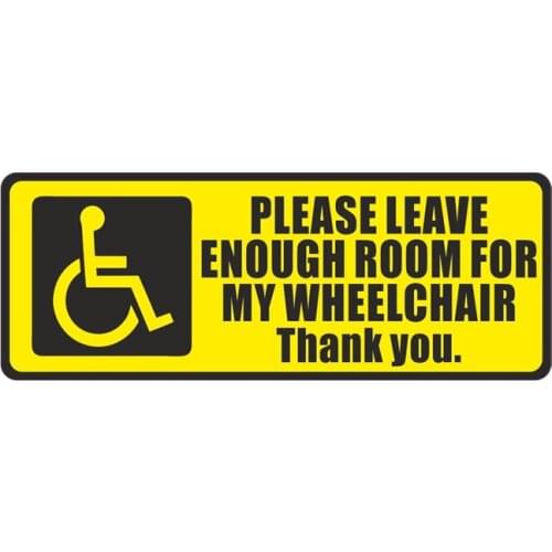 Creative Car Sticker Disabled Sign Disability Mobility Wheelchair PVC Waterproof Reflective Decoration Decal,17cm*7cm