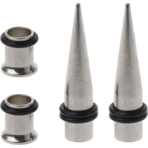 Gauge 7mm Pair of 316l Steel Tapers and Tunnels Ear Stretching Kit Body Jewelry