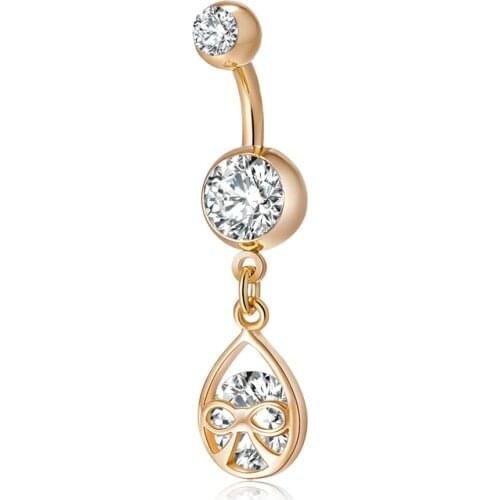 Cute Butterfly zircon crystal Surgical Steel Belly Button Rings Sexy Dangle Navel Piercing Rings Rhinestone Body Jewelry