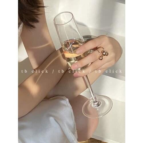 Wine Set Champagne Goblet Bubble Goblet Crystal Glass Cocktail Cup Straight Cup Romantic Red Wine Goblet Advanced Simple