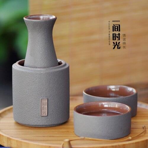 Japanese style ceramic sake set portable simple home Baijiu liquor yellow wine pot cup gift box wineware bar set