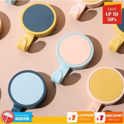 3pcs Creative Color Rotary Hooks Set Strong Multi Function Bathroom Key Holder Wall Clothes Kitchen Hanger Organizer Suction Cup