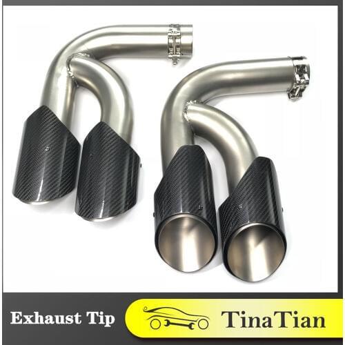 Carbon fiber Tail Pipe Muffler Exhaust Tips For Porsche Cayenne 2018 2019 year Cayenne s GTS Stainless Steel mufflers 1 pair