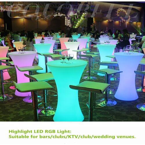 New 110cm height rechargeable led cocktail table IP54 waterproof wine table coffee club disco party supplies