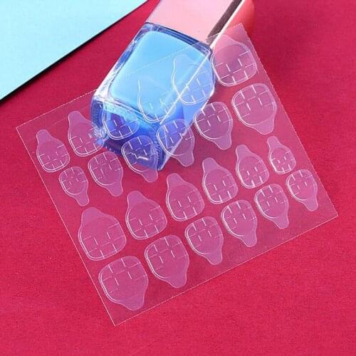 10 Sheets DIY Nail Tips Transparent Double Sided Self Adhesive Stickers Jelly Waterproof False Art Extension Glue Tool Nail Gel