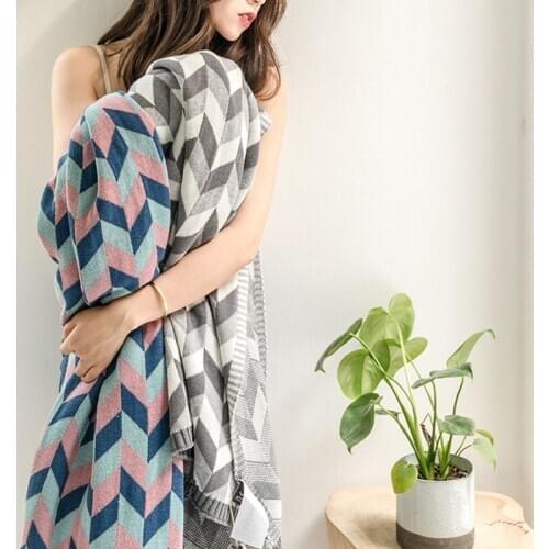 Blanket Cotton Luxury Nordic Simple Plaid Casual INS Soft Knit Blanket Throw Sofa TV Nap Blankets for Beds Winter Warm Tapestry