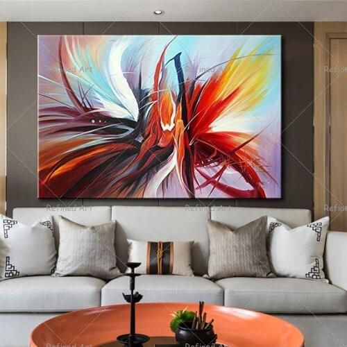 Nordic Contracted Abstract 100% Handmand Oil Painting Posters On The Wall Art Living Room Decoration