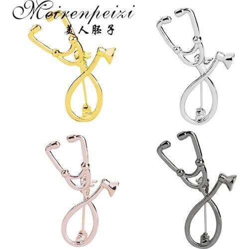 Stethoscope Tie Tack Pin Nurse Medical Stethoscope Handstamped Personalized Initial Letter Brooch Pin Gift for Graduation/Doctor