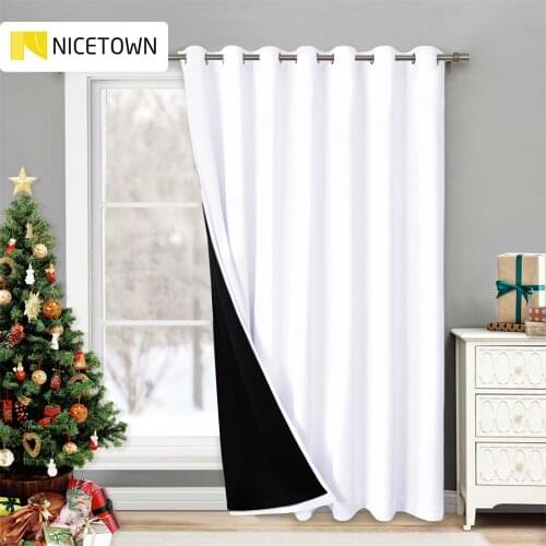 100% Polyester Blackout Eyelet Window Curtain Fashion Full Light Blocking Drapes with Black Liner for Livingroom Decor, 1 PC