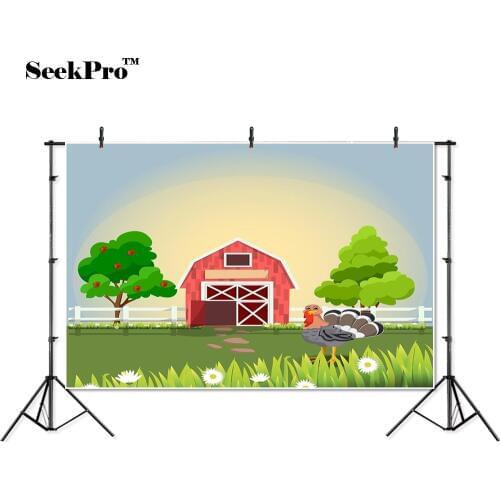 Thin vinyl farm meadow fence Turkey flowers kid baby children photo Backgrounds Professional indoor Photographic studio Backdrop