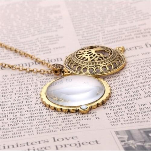 Vintage Chain Magnifying Glass Hot Necklace Pendant Grandma Gift Metal Magnifier Dropship