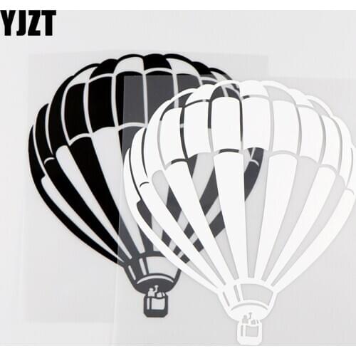 YJZT 14.6X16.6CM Hot Air balloon Funny Vinyl Decals Car Sticker Large Balloon Black / Silver 10A-0053