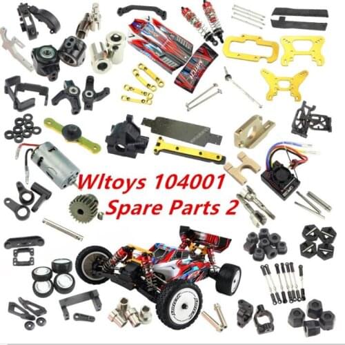 WLtoys 104001 RC Car spare parts Tires Differential Bearing Nut pin charger Pull rod gear fan accessories collection 2