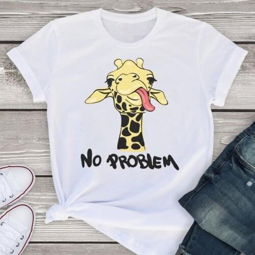 Women Sweet Short Sleeve Cartoon Animal Letter Cute 90s Fashion Summer Shirt Tees Clothing Tops Lovely T Shirt Womens T-Shirt