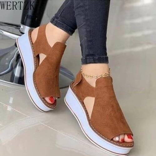 2021 Summer Women Platform Sandals Foreign Trade Ladies Wedge Heel Leopard Casual Roman Shoes Female Shoes Zapatos De Mujer