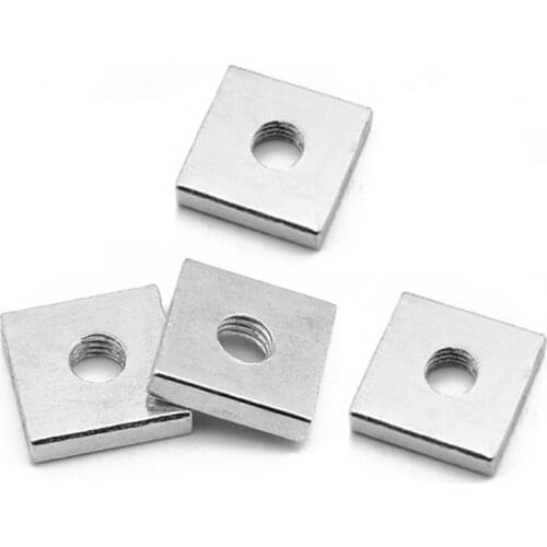 100pcs Square Nut M5 M6 M8 M5x12x3 Carbon Steel Color Galvanized Zinc Plated Square Thin Nuts GB39 DIN 562 BIGGER SIZE M6x20x4
