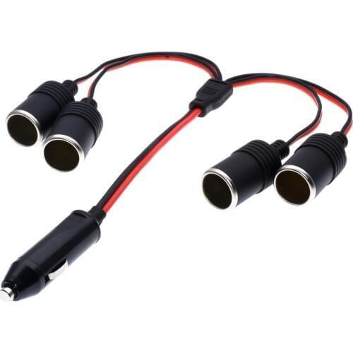 120W 4 Ways Triple Car Cigarette Lighter Splitter Female Socket Plug Power Adapter Connector, input 12V 24V