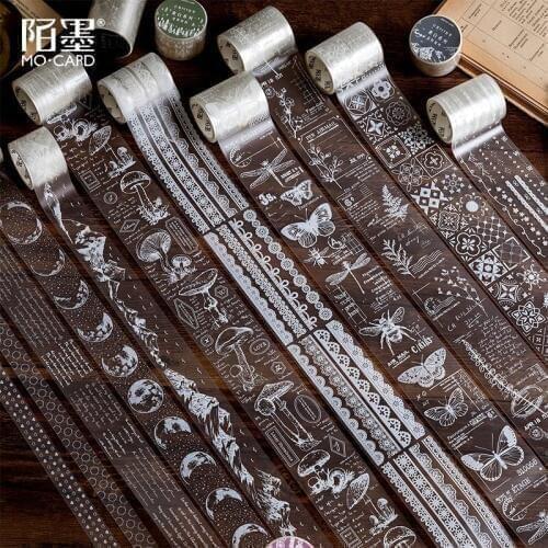 15/30/50mm PET Transparent Vintage Lace Tape Scrapbooking Creative DIY Journal Decorative Adhesive Sticker Stationery Supplies