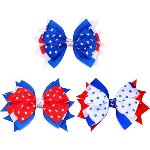 3.5IN DIY Girls Grosgrain Ribbon Bows Hair Clips Kids Girls Bow Hairpin for Girls Popular Headwear Kids Soft Hair Accessories