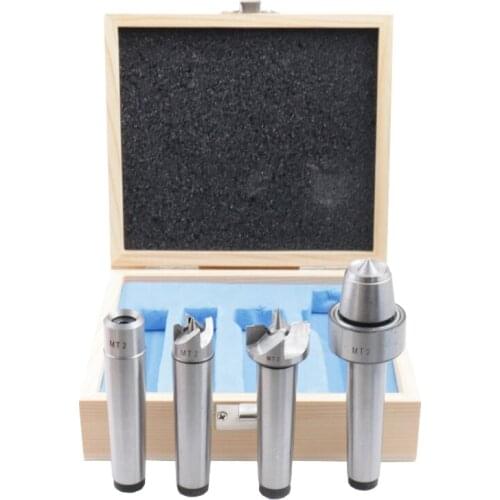 Wood Lathe Center MT2 ,Woodworking Lathe Rotary Movable Thimble Morse No.2 MT2 For Wood Metal Turning Tool ,4PCS Wooden Box Set