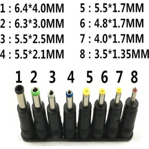 8pcs/Set DC Plugs 5.5x2.1mm Universal Male Jack connector For AC Power Adapter Computer Cables Connectors Notebook Laptop