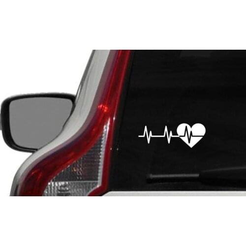 7.3"*2.7" Heart on Heartbeat Cardiac Monitor Car Vinyl Sticker Decal Bumper Sticker