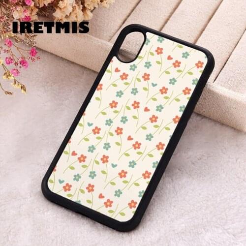 Iretmis 5 5S SE 2020 Phone Cover Case for iPhone 6 6S 7 8 Plus X Xs XR 11 12 Mini Pro Max Rubber Silicone Floral Pattern