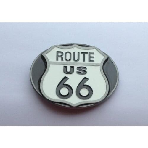 Black And White ROUTE 66 BELT BUCKLE