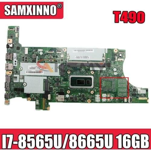 For Lenovo ThinkPad T490 laptop motherboard NM-B901 W/ CPU I7-8565U /8665U 16GB RAM FUR 5B20W29465 02HK924 Mainboard