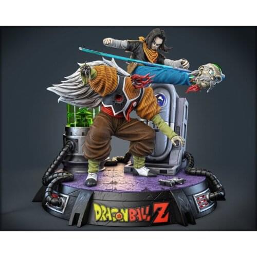 Cyborg No. 17 VS Doctor GK Limited Statue Figure