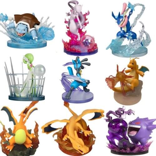 Pokemon Anime Figure Greninja Gardevoir Charizard Blastoise Manga Statue PVC Action Figure Collectible Model Toy Doll Decoration