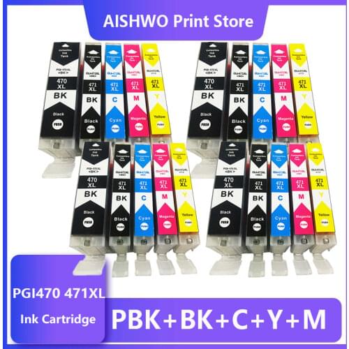 20 PACK PGI-470 CLI-471 pgi470 cli471 470 471 Full Ink cartridge compatible for Canon PIXMA MG5740 MG6840 TS5040 TS6040