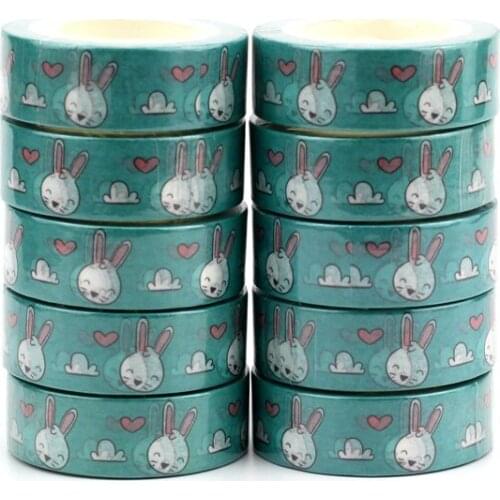 10pcs/Lot Decorative Easter Rabbit Cloud and Heart Washi Tapes Paper Scrapbooking Planner Adhesive Masking Tape Cute Stationery