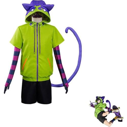 Anime SK8 the Infinity Miya Chinen Cosplay Outfits Hooded Zipper Hoodie Jacket Tail Shorts socksGloves Suit