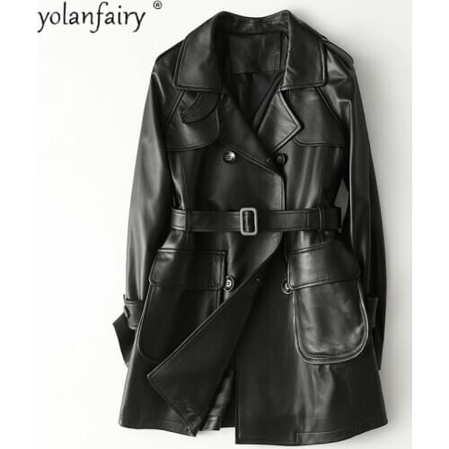 Leather Jacket Women Plus Size Genuine Sheepskin Coat Female Korean Coats and Jackets Women Spring Fall 2021 Chaquetas De Mujer