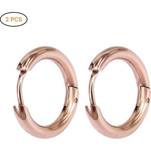12mm Men Women Titanium Steel Round Earrings Personality Trend Closed Nose Nail Piercing Ear Jewelry