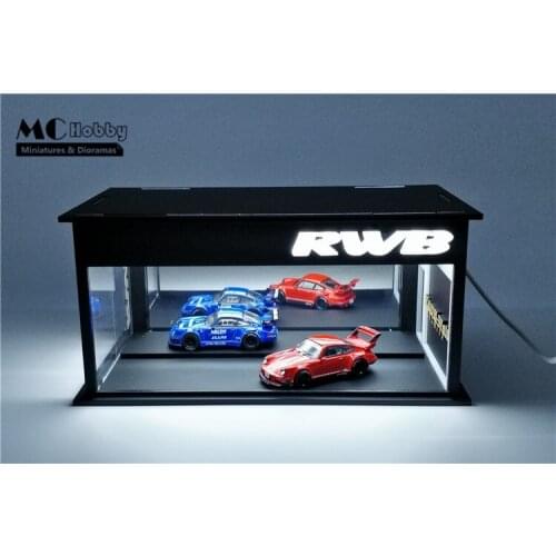 MC Hobby 1:64 Diorama for Model Car w/Led Lighting & USB interface Cars Showrooms Carport Honda RWB Koenigsegg